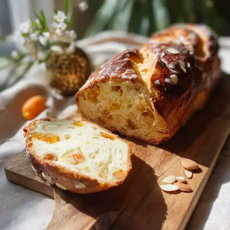 Osterbrot mit getrockneten Aprikosen und Mandelsplittern