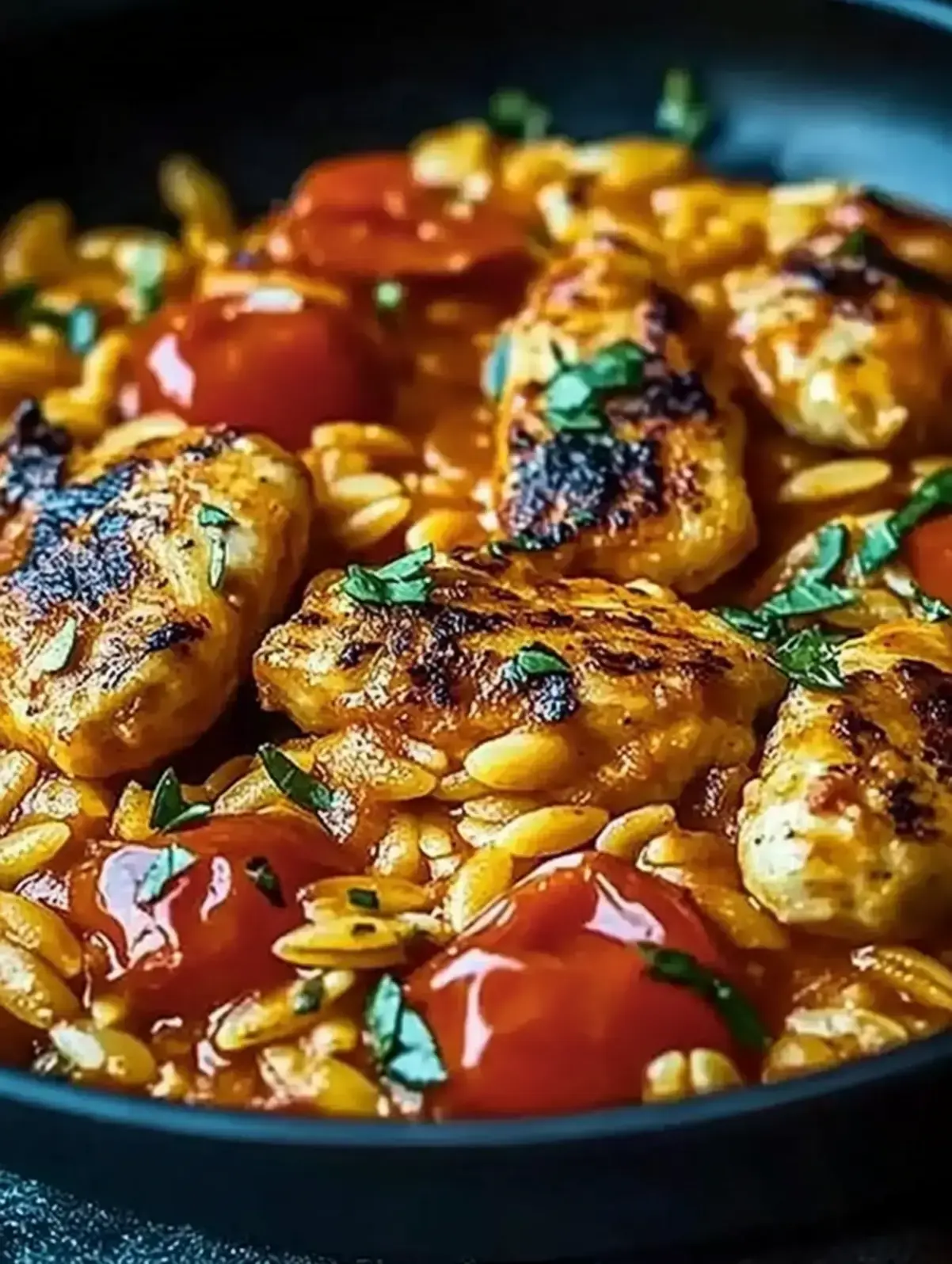 Paprika Huhn Orzo Pfanne