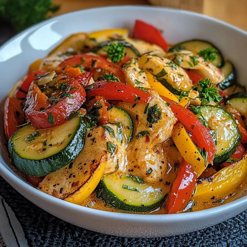 Paprika Zucchini Sahne Hähnchen