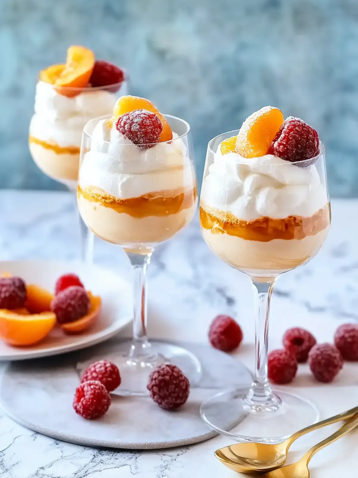 Paradiescreme mit Prosecco-Aprikosen