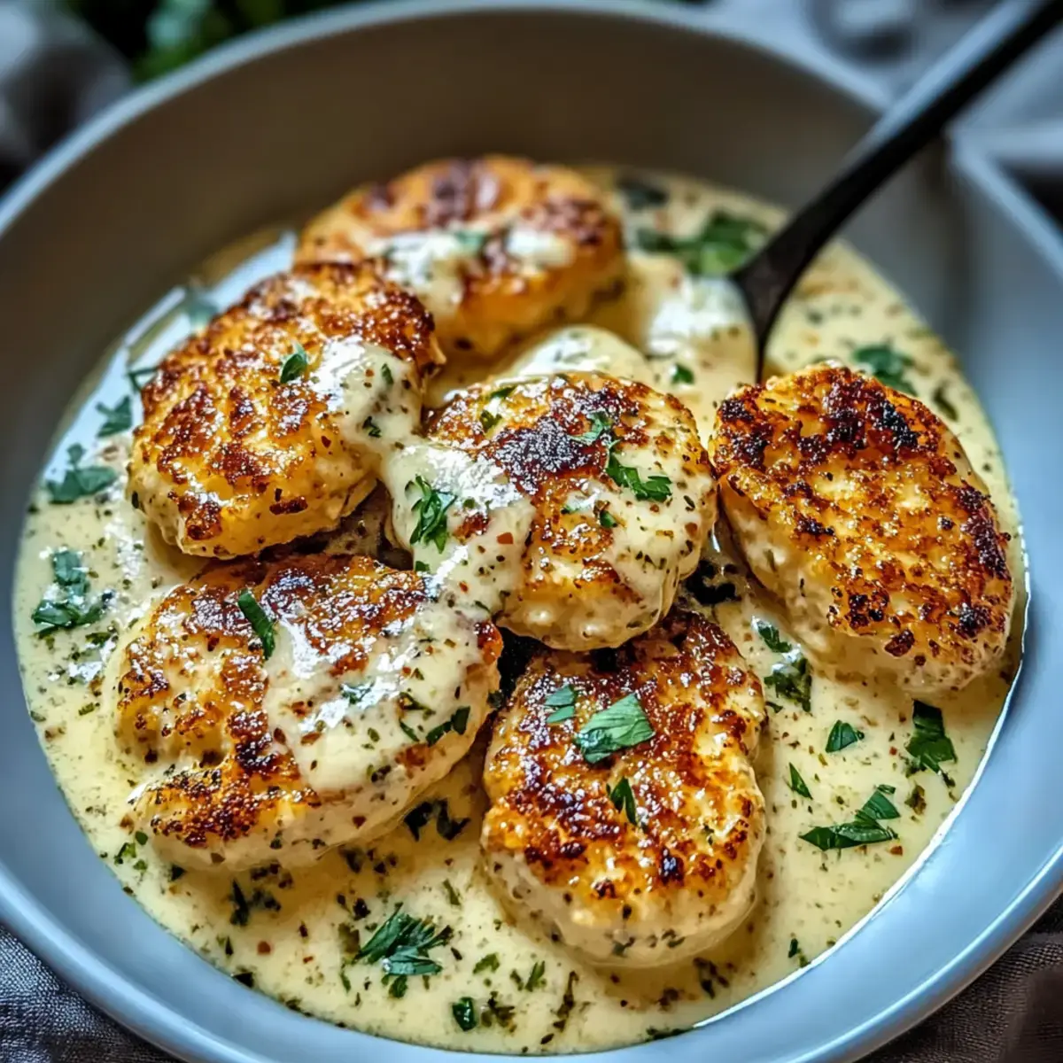 Parmesan Hähnchen cremiger Knoblauchsoße