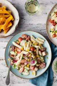 Bunter Partysalat mit Trauben und cremigem Dressing