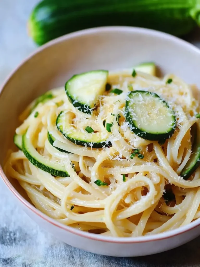 Pasta mit Parmesan und Knoblauchzucchini