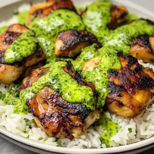 Peruanisches Huhn & Reis mit grüner Sauce