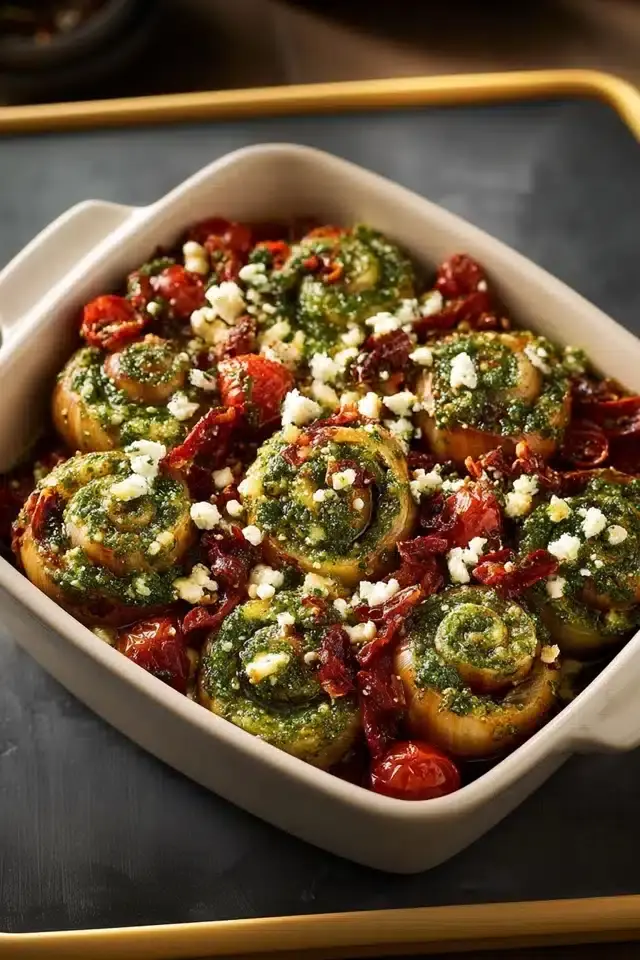 Pesto Tomaten Feta Schnecken Rezept