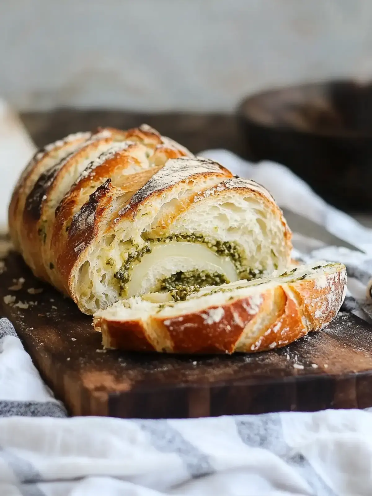 Pestobrot mit Parmesan