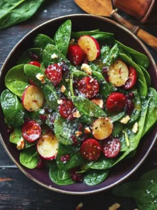 Pflaumen Spinat Salat mit Feta