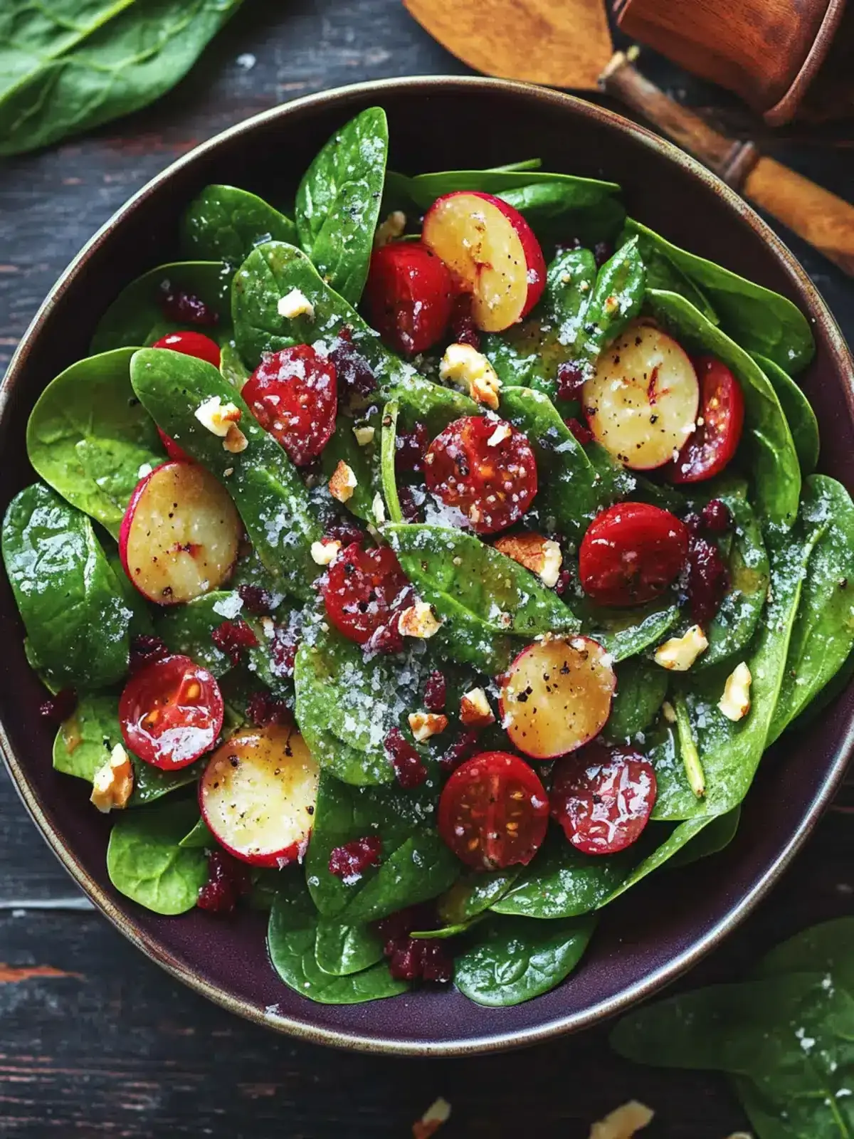 Pflaumen Spinat Salat