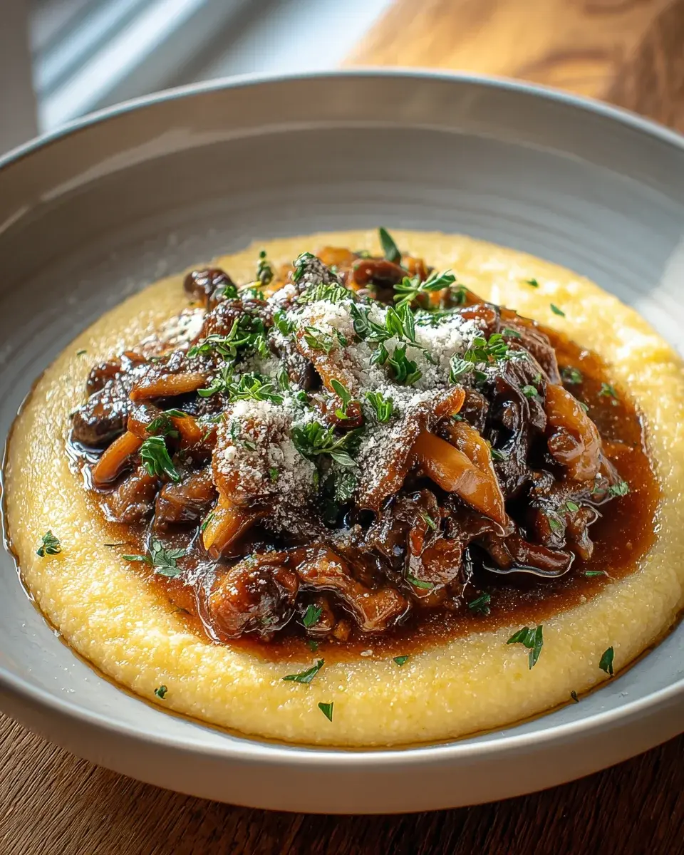 Pilzragout Parmesan Polenta