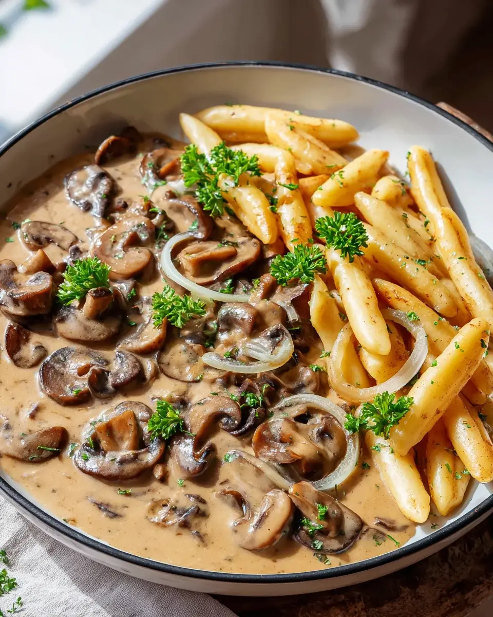 Pilzrahmsauce für Rindfleischgerichte