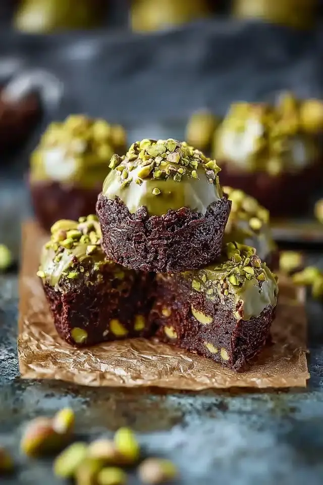 Pistachio Ferrero Rocher Brownies