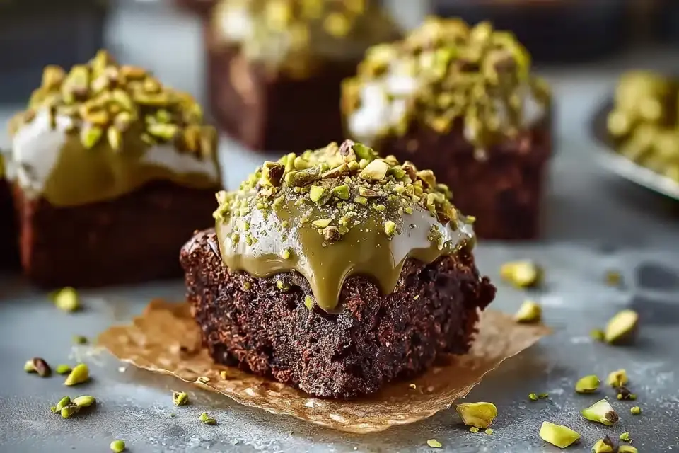 Pistachio Ferrero Rocher Brownies