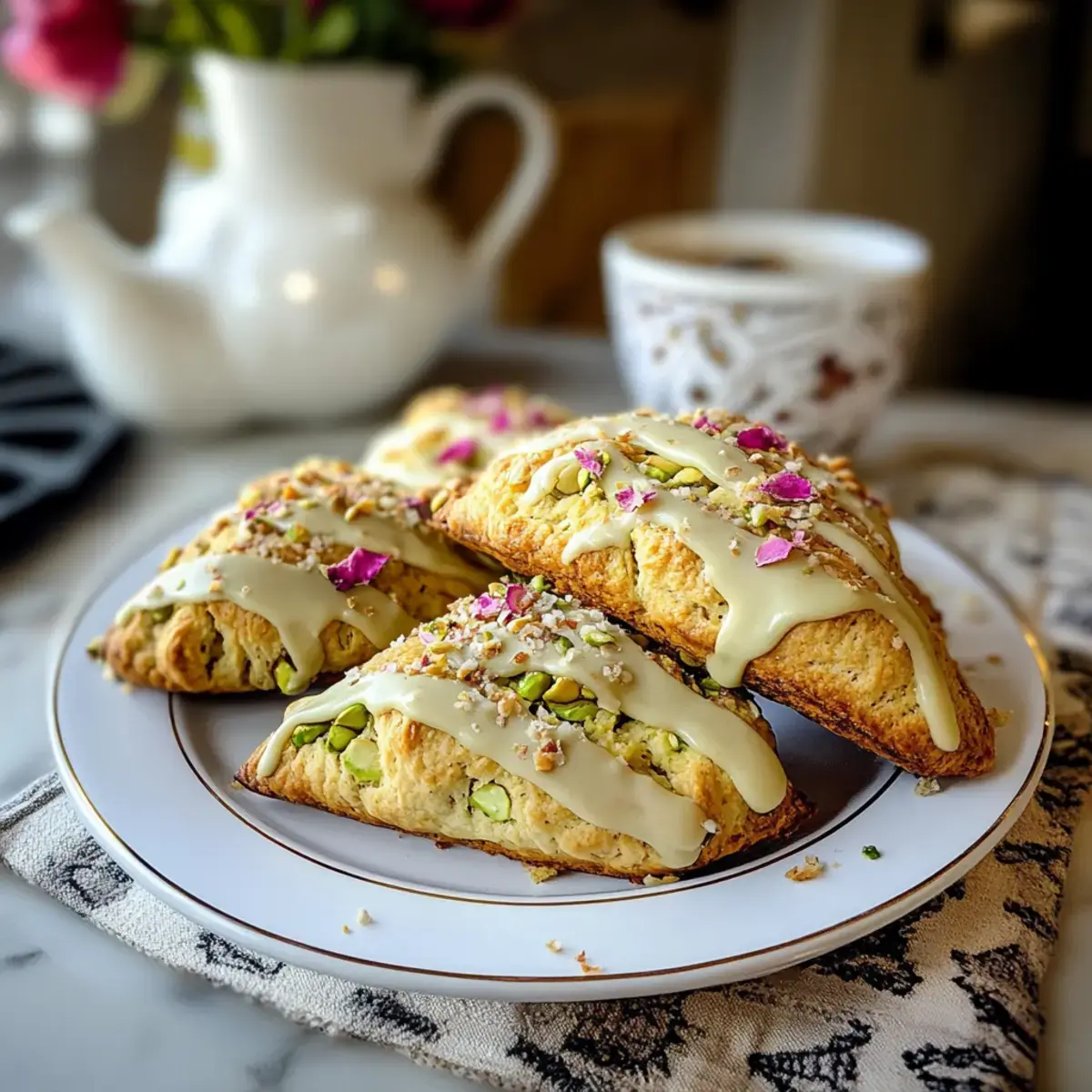 Pistazien-Rosen-Scones