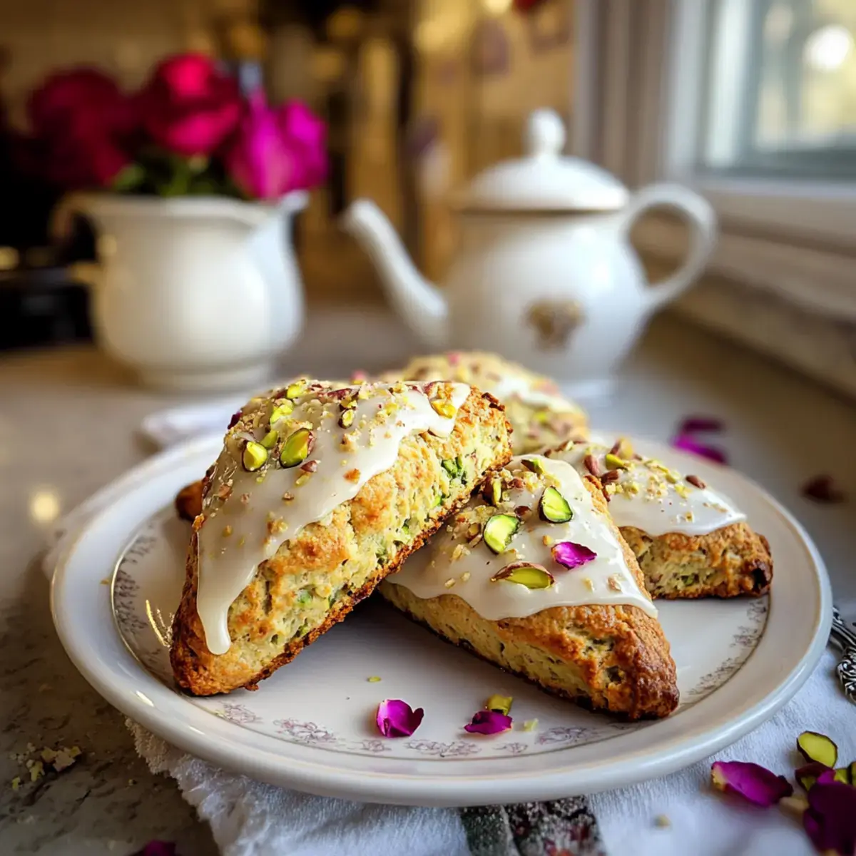 Pistazien Rosen Scones