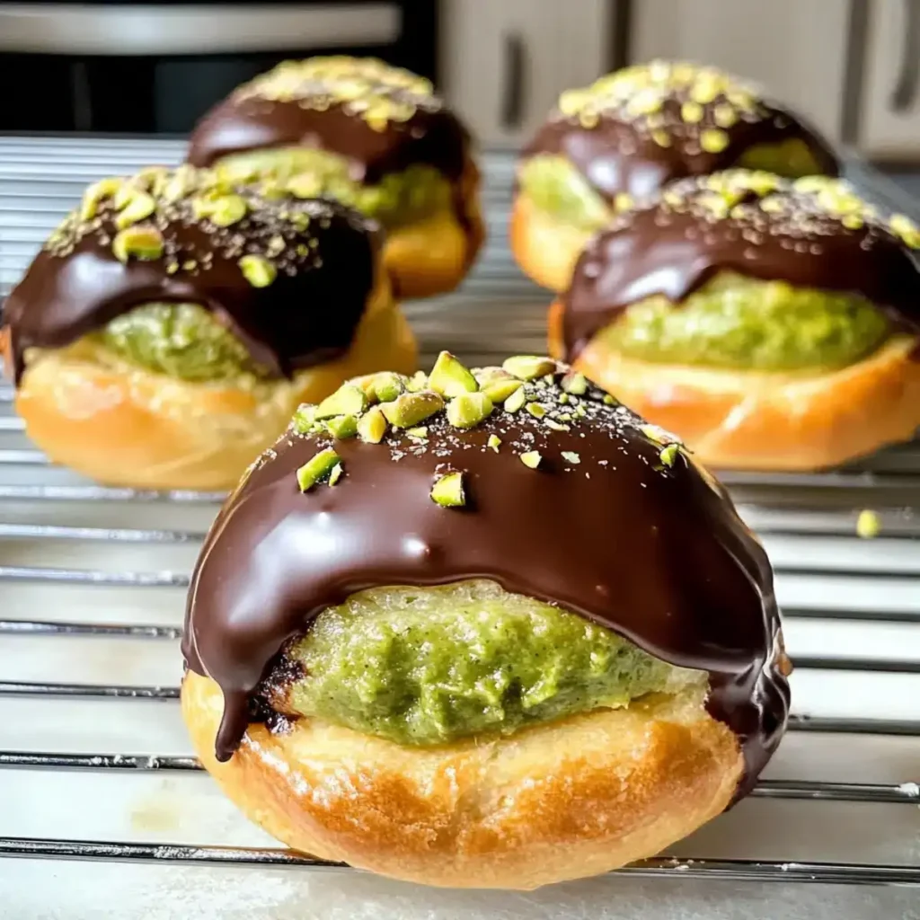Pistazien Schokoladen Choux Buns