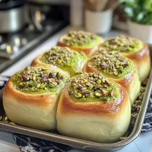 Pistaziencreme-Rollen aus sizilianischem Brioche-Teig