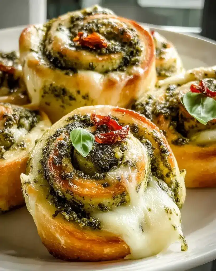Pizzaschnecken mit Pesto und Mozzarella