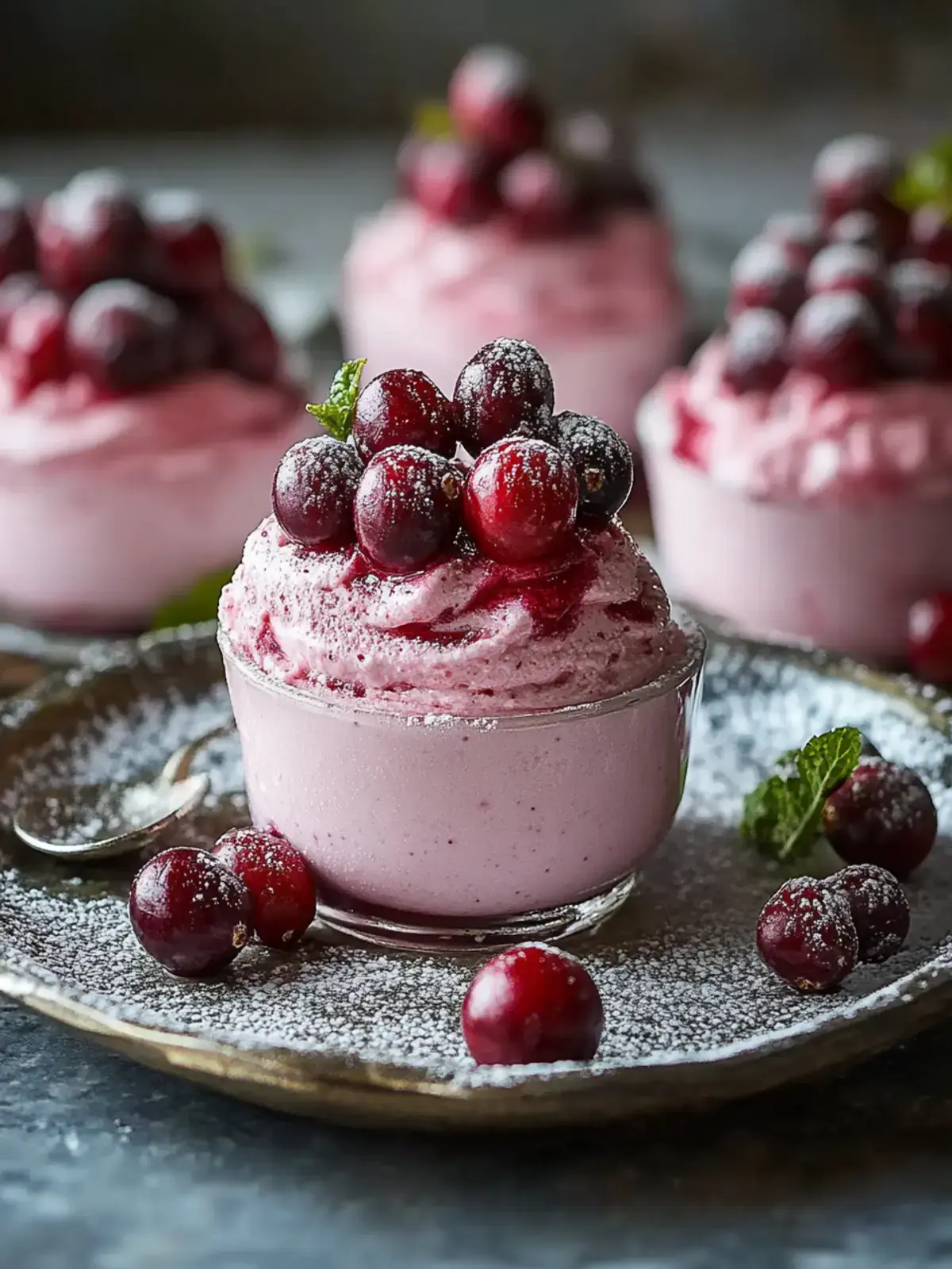 Preiselbeer-Mousse-Tassen