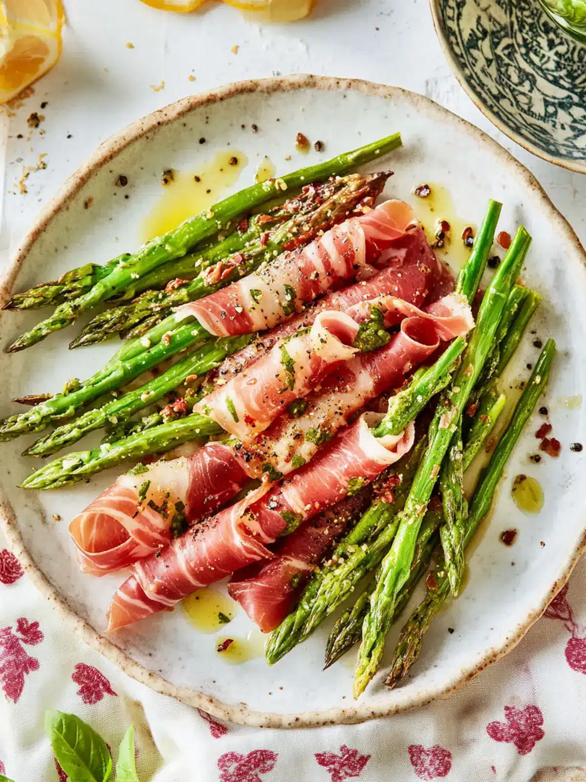Prosciutto eingewickelte Spargel