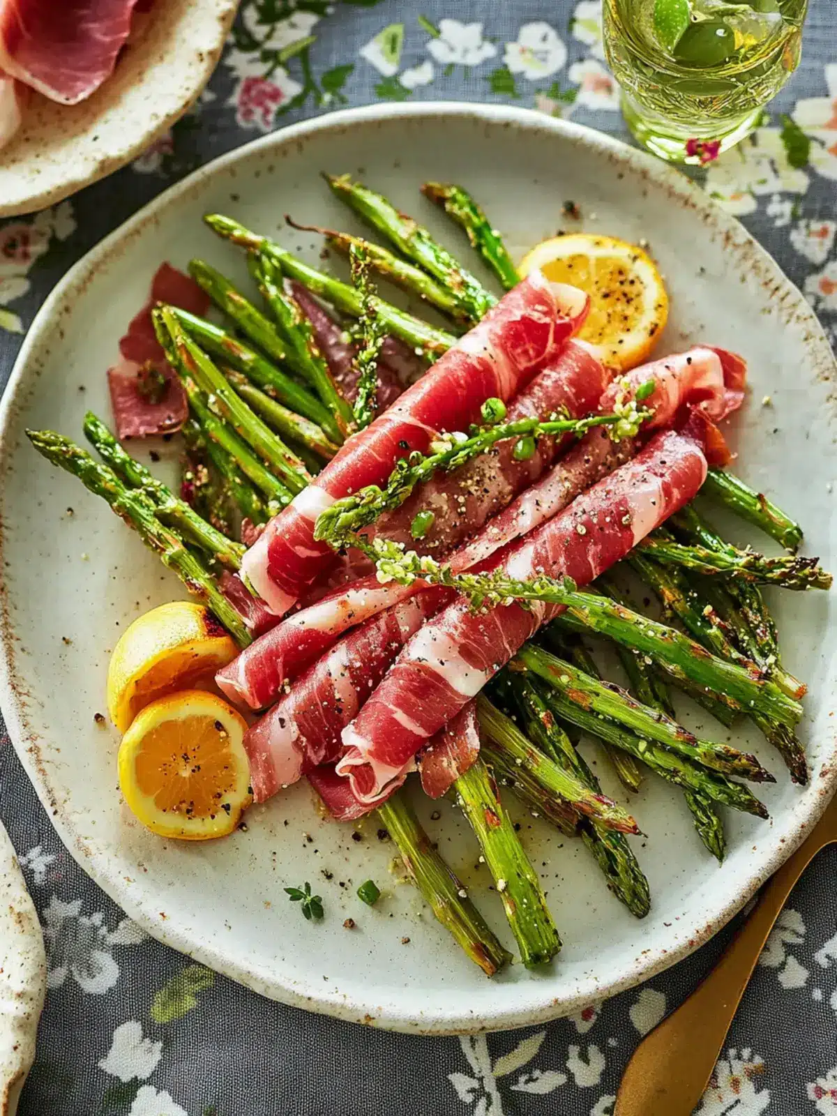 Prosciutto eingewickelte Spargel