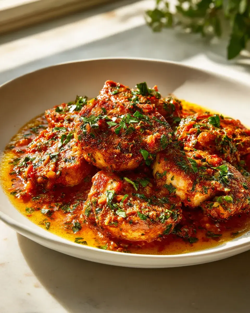 Protein Medaillons Tomaten Kräuter Soße