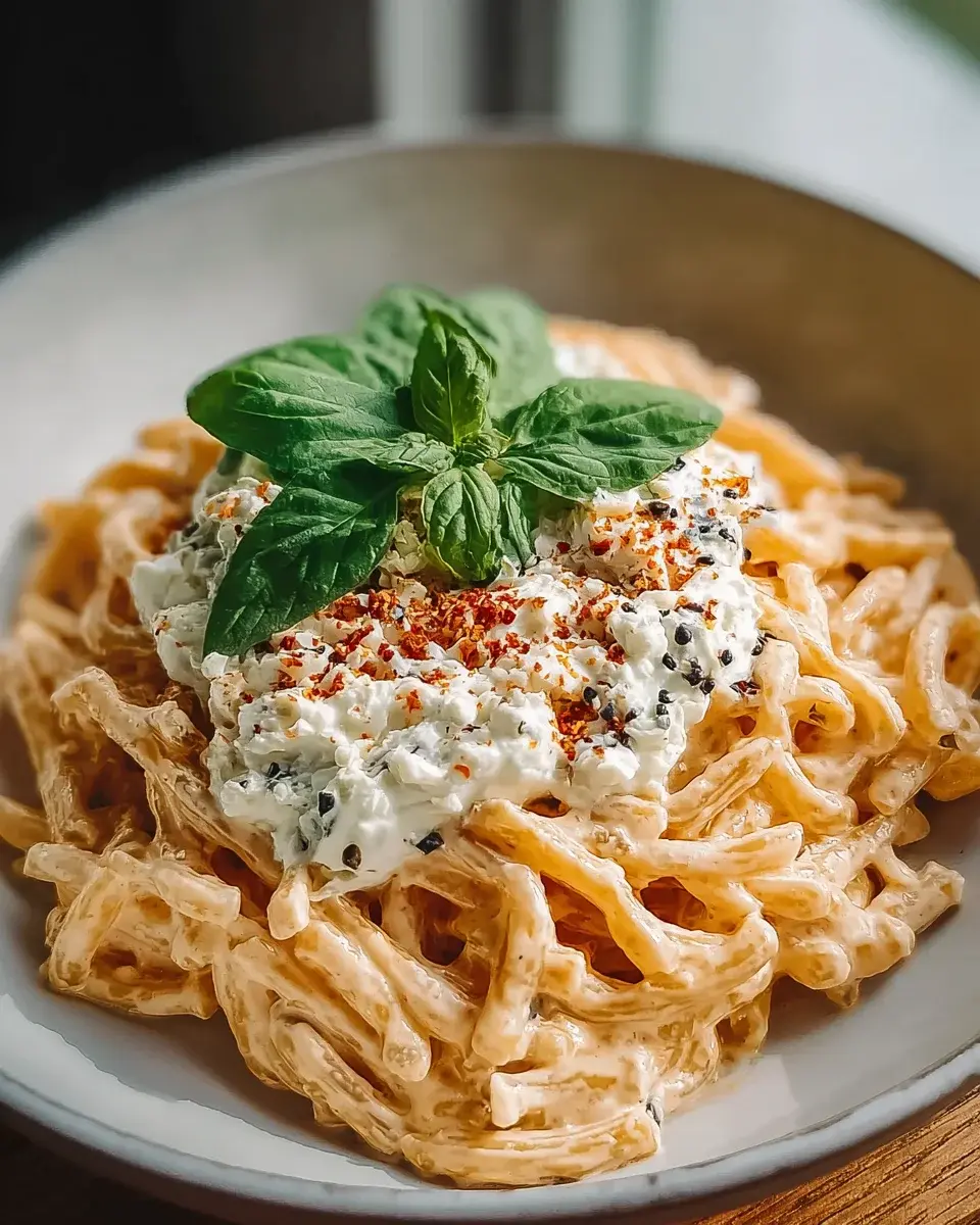 Protein Nudeln mit Hüttenkäse