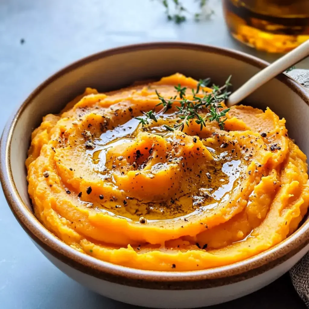 Pürierte Süßkartoffeln mit Miso-Butter