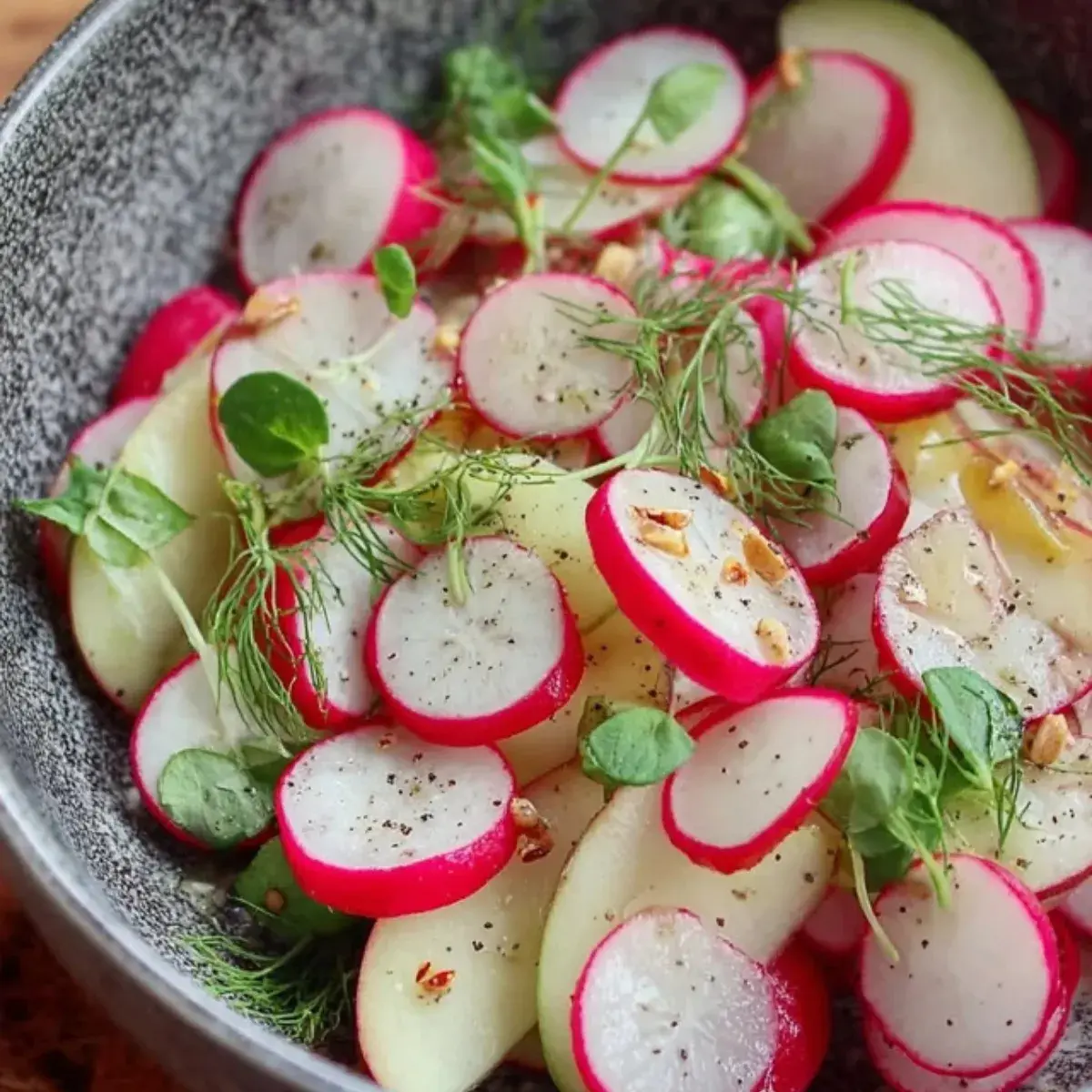 Radieschen Salat mit Apfel