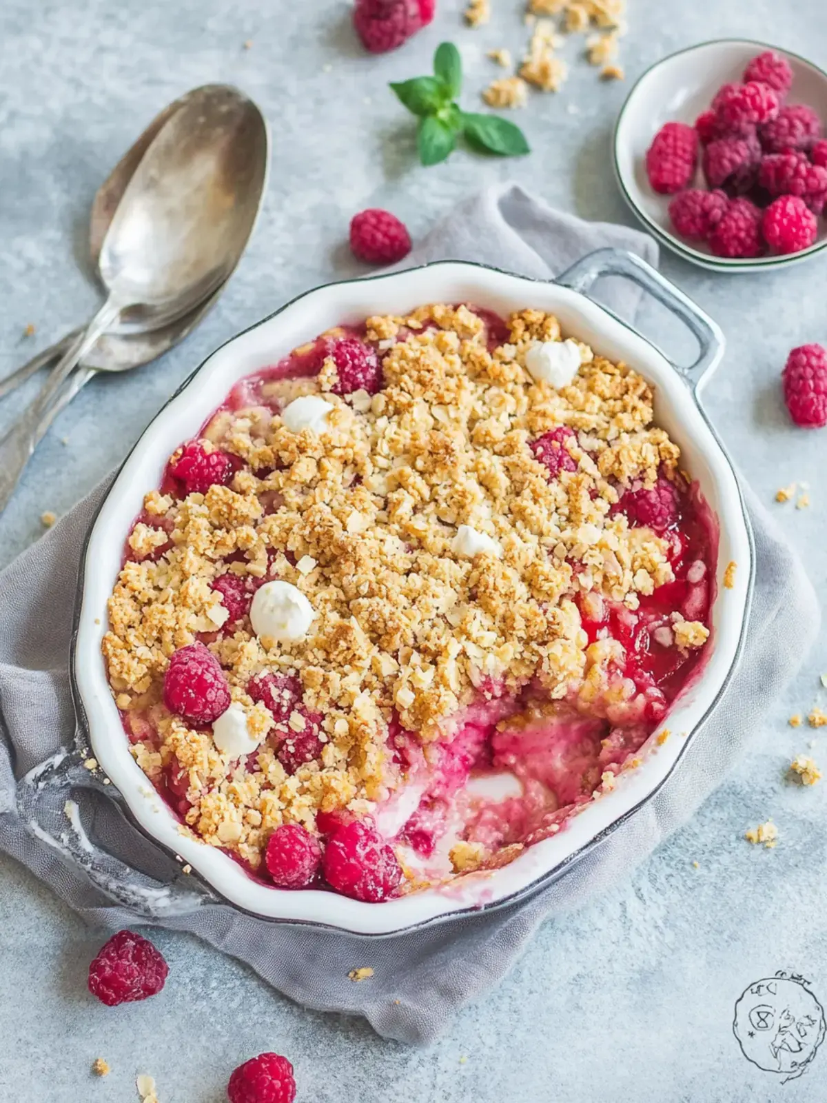 Rhabarber-Crumble mit Knusperstreuseln