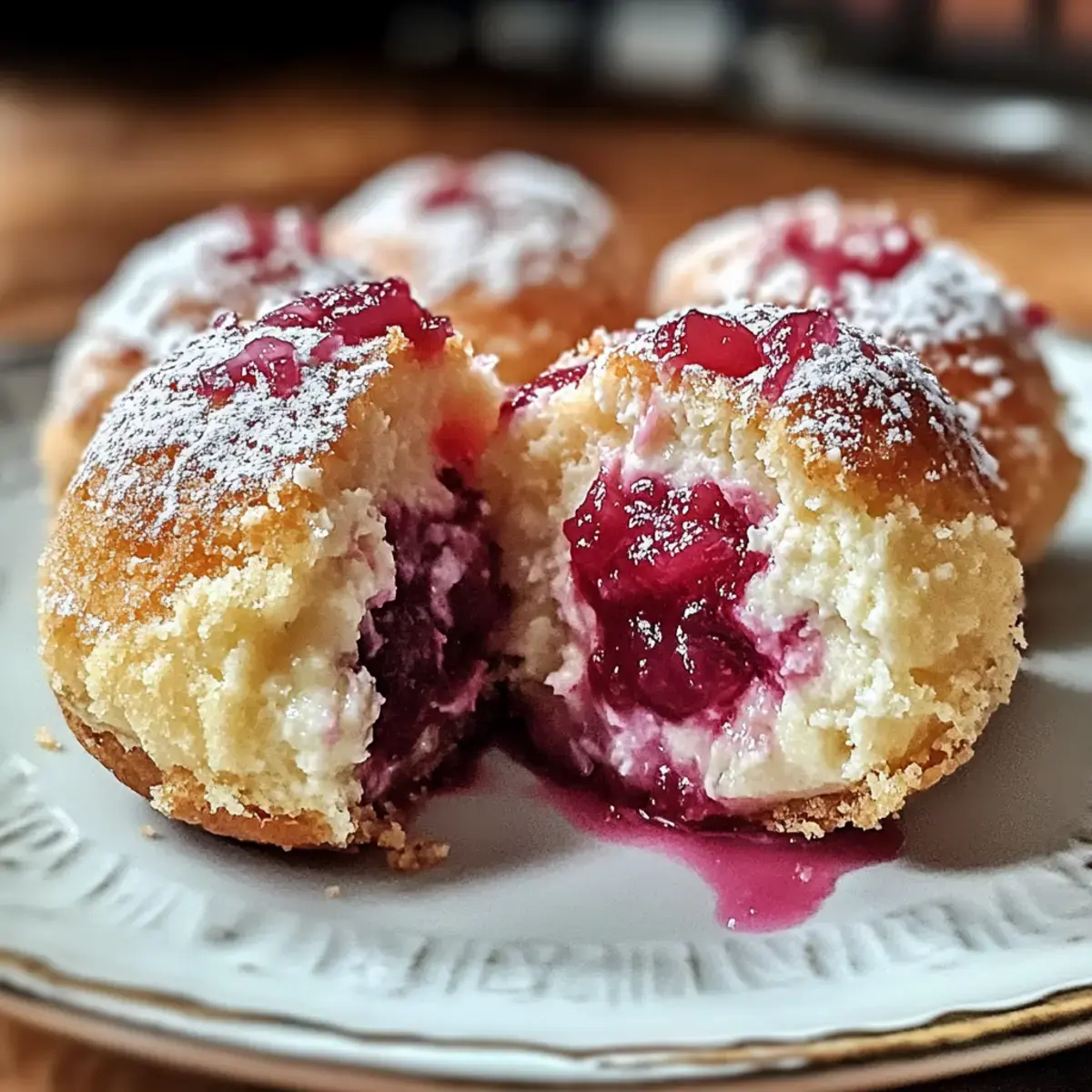 Rhabarber Käsekuchen Bomben