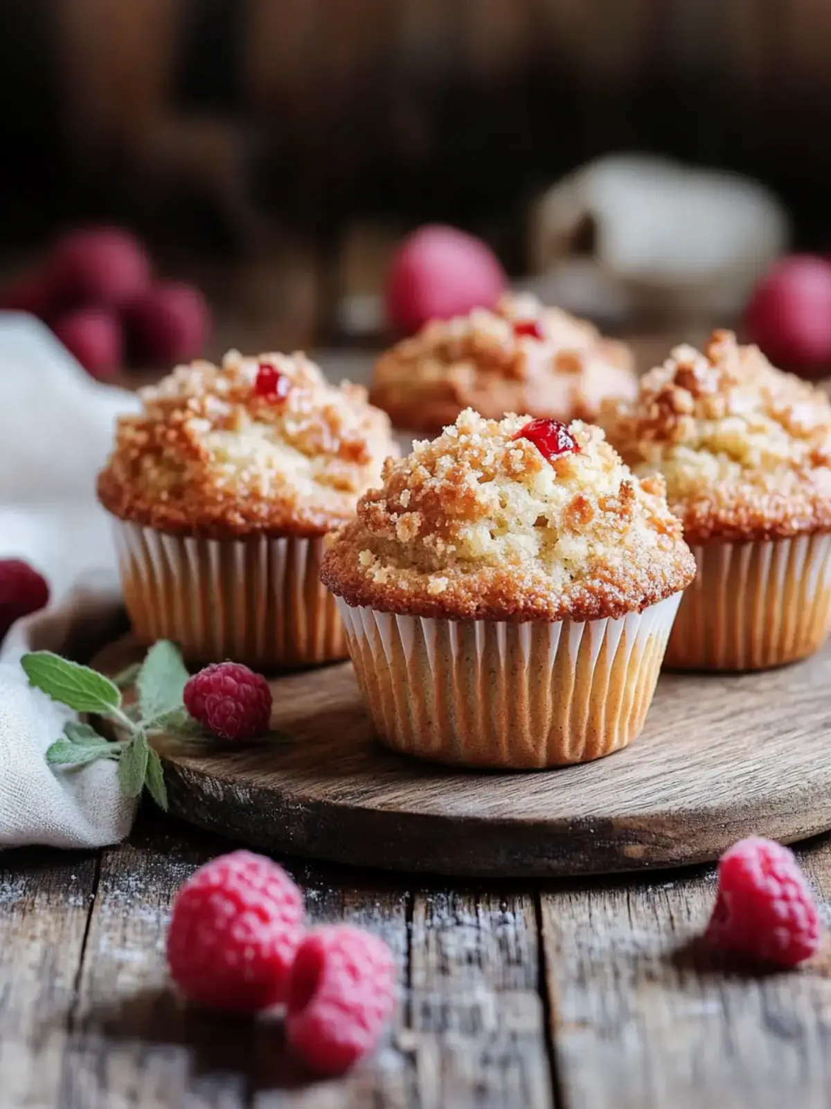 Rhabarber-Muffins mit Vanillestreuseln