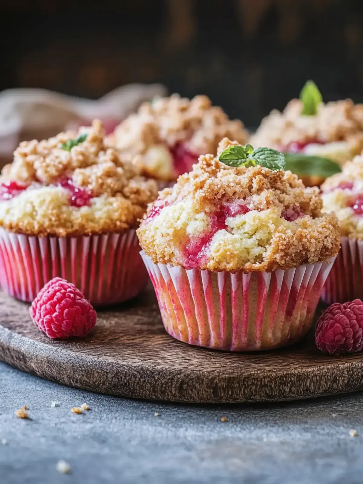 Rhabarber-Muffins mit Vanillestreuseln