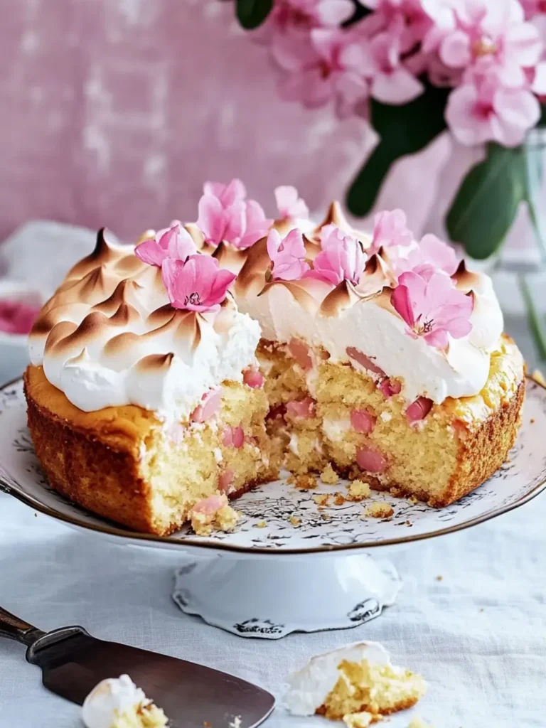 Rhabarberkuchen mit Baiserhaube