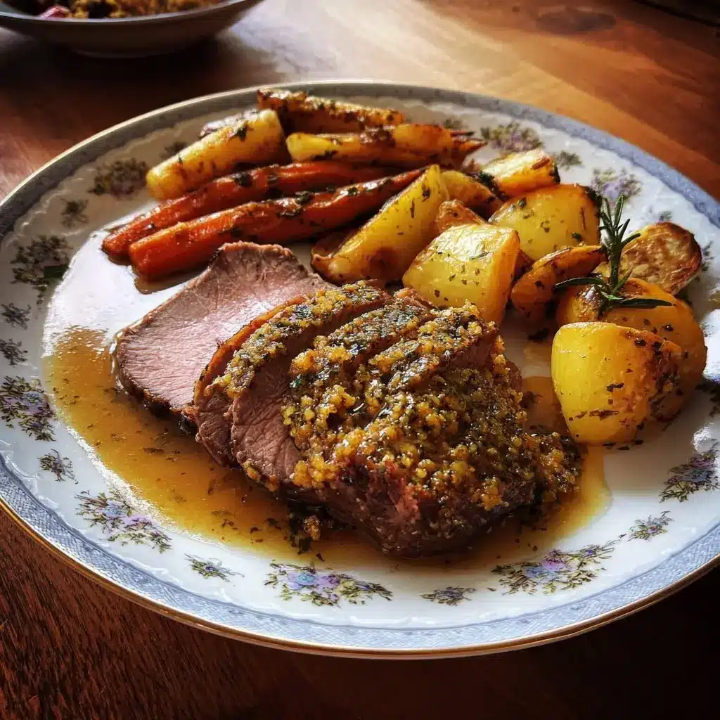 Rinderbraten mit Senf-Kräuter-Kruste