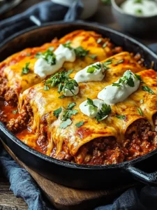 Ein-Pfannen-Rinderhackfleisch-Enchilada-Auflauf
