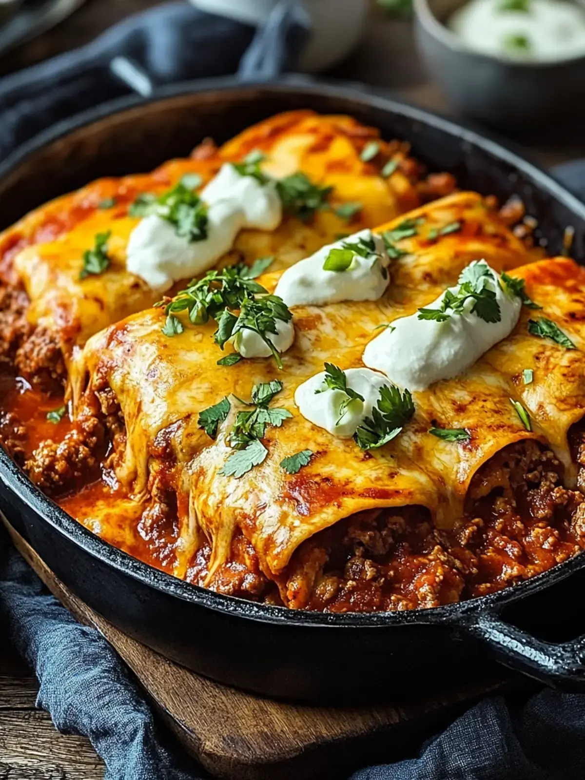 Rinderhackfleisch Enchilada Auflauf