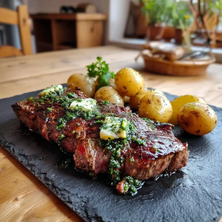Rinderhüftsteak mit Radieschen-Schnittlauch-Butter und neuen Kartoffeln mit Kerbel – LNNRW