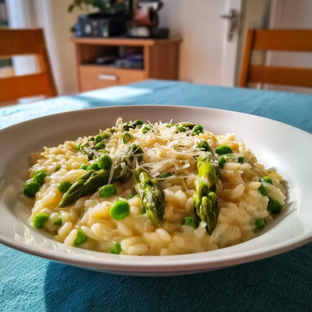 Risotto Primavera Spargel Erbsen
