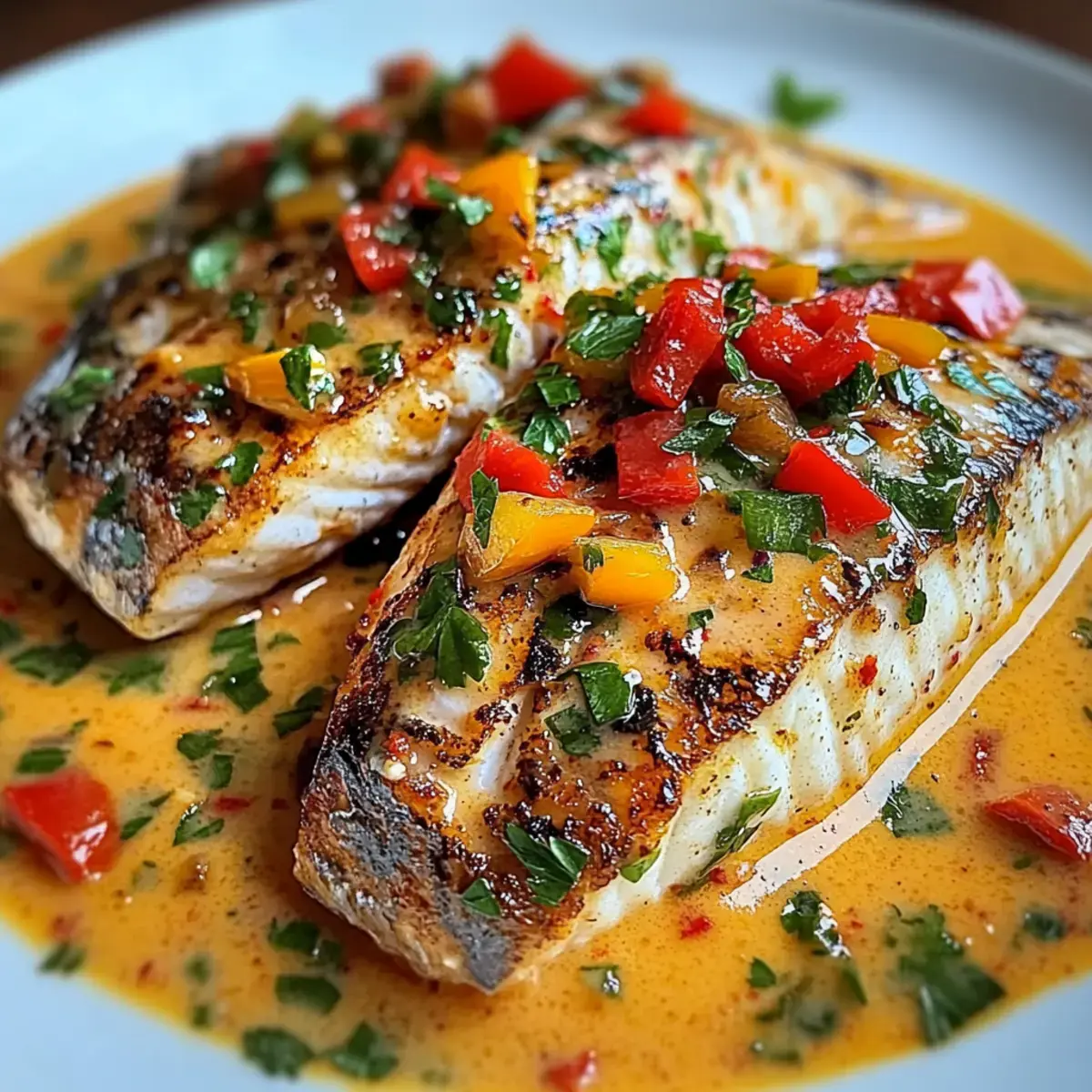 Rotbarsch mit cremiger kreolischer Sauce