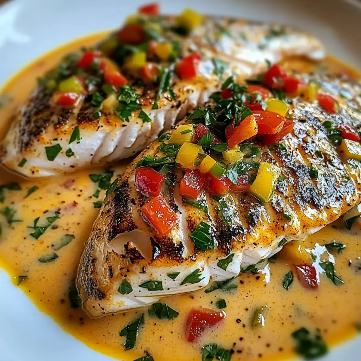 Rotbarsch mit cremiger kreolischer Sauce