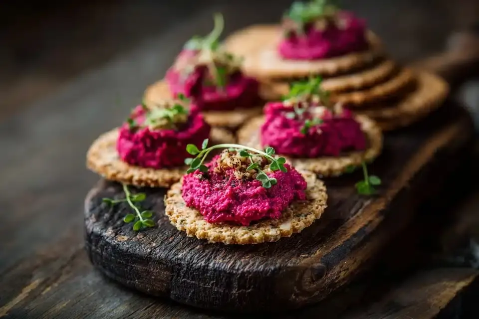 Rote Bete Hummus Fingerfood