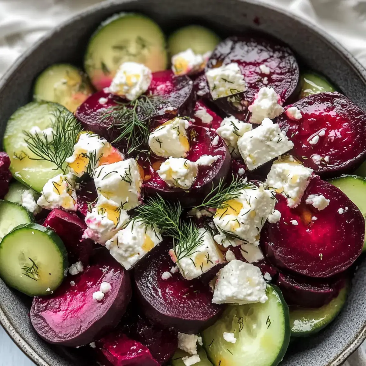 Rote-Bete-Salat mit Feta Gurken und Dill