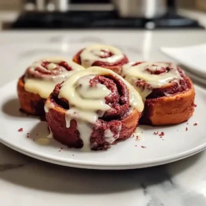 Rote Samt Zimtschnecken
