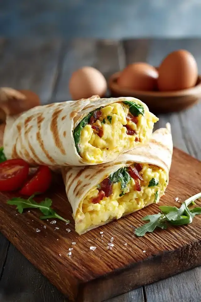 Rührei Wraps schnell Frühstück