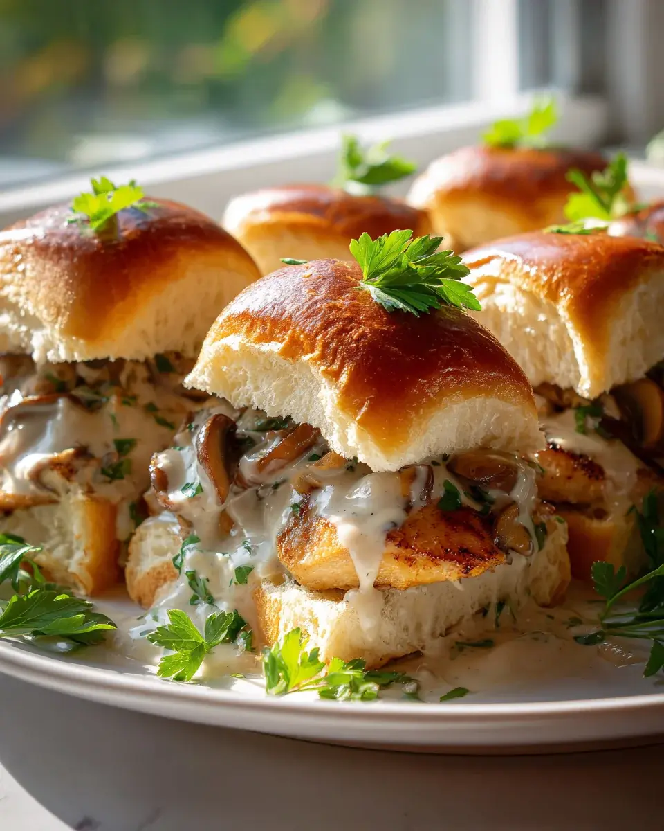 Saftige Hähnchen Pilz Sliders