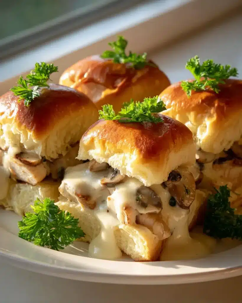Saftige Hähnchen Pilz Sliders