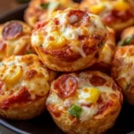 Saftige Pizza Muffins mit Salami und Kyse