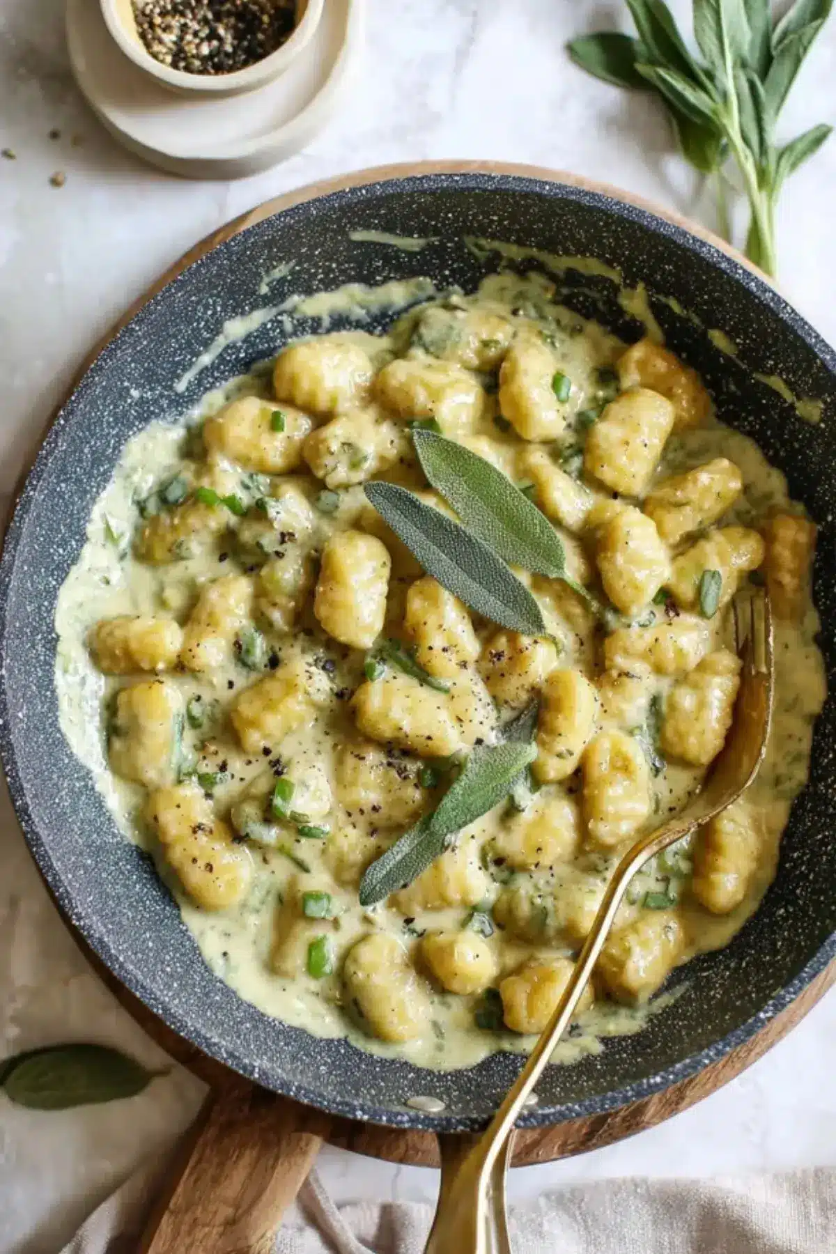 Salbei Gnocchi cremiger Soße