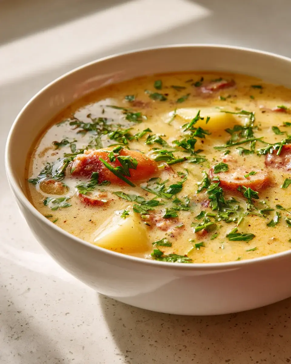 Sausage Non alcoholic Ale Rustic Potato Soup