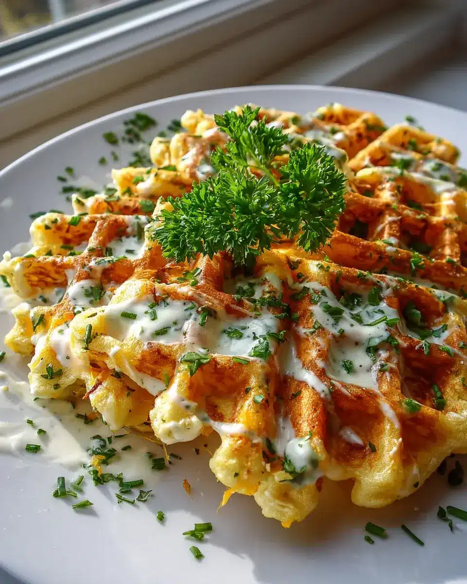 Savory Cheddar Herb Waffles